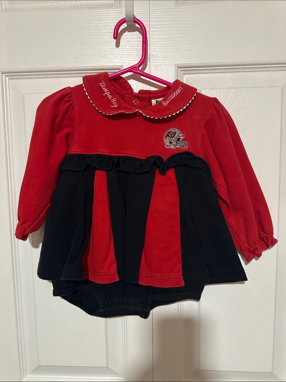 NFL Tampa Bay Buccaneers Red and Black Baby Dress Onesie